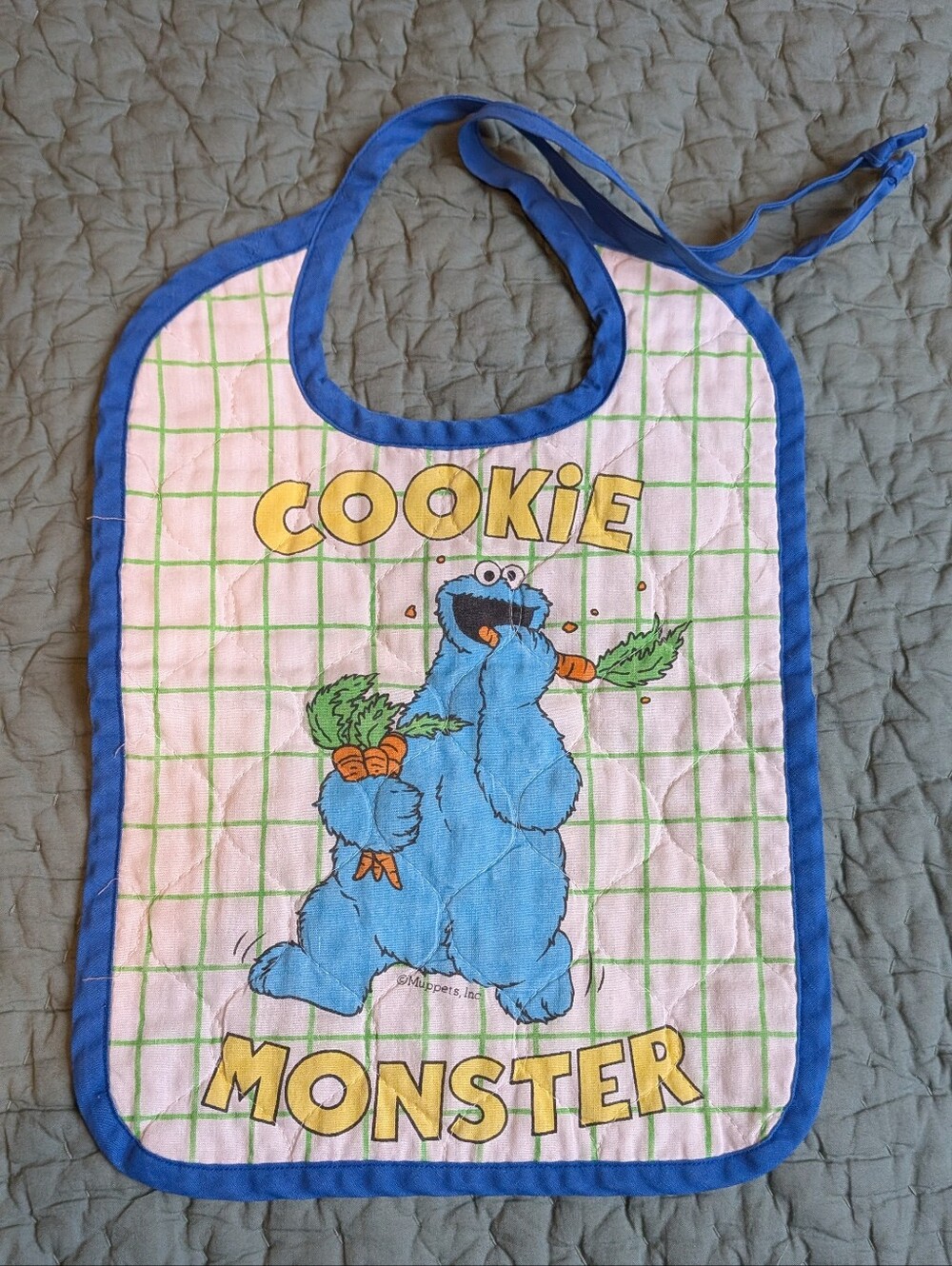 Vintage Cookie Monster Baby Bib